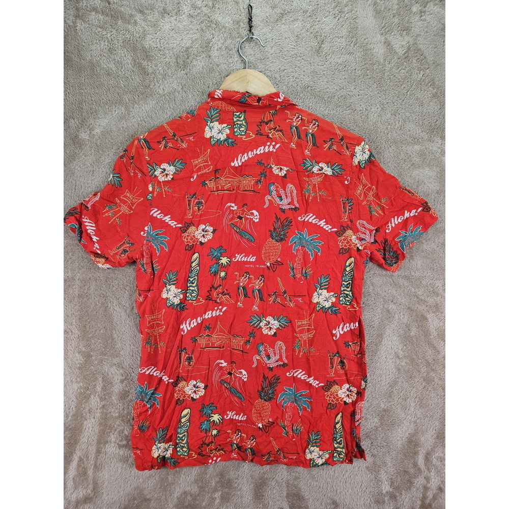Topman Hawaiian Shirt Vibrant All-over Hawaii Tropical Print Men's Size XS - Picture 8 of 10